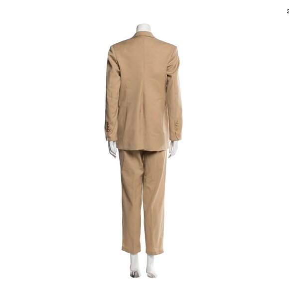 Sandro Two-Piece Pantsuit 38 6 Jacket Blazer Pant Minimalist Beige Tan Neutral - Picture 3 of 4
